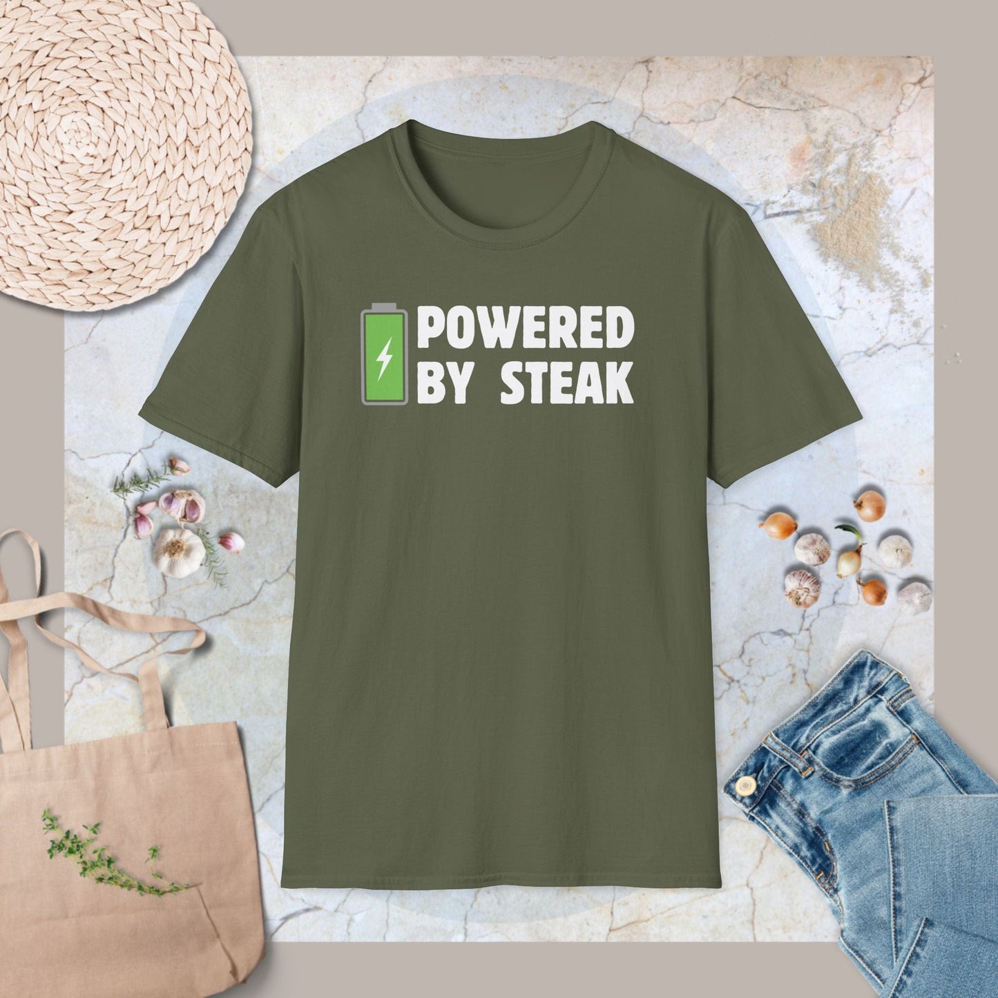 Powered by steak T-Shirt