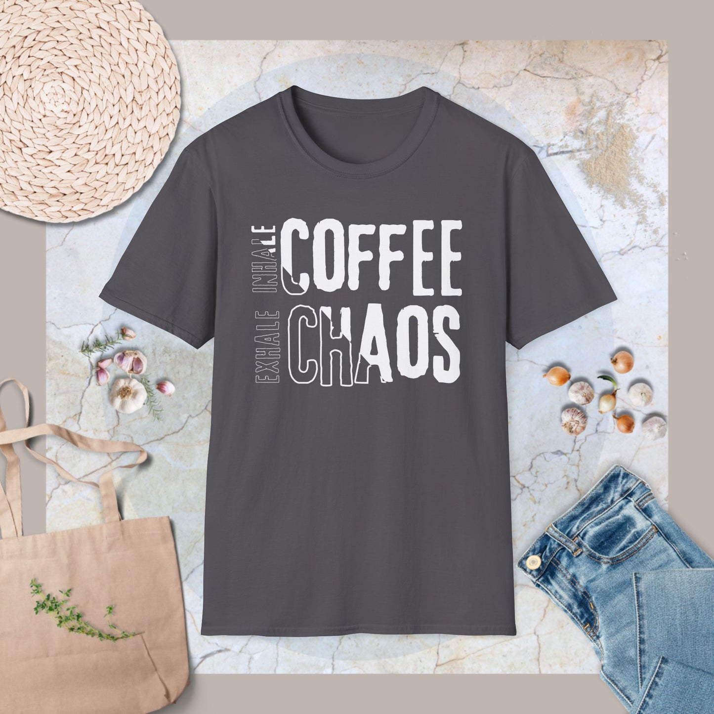 Inhale Coffee - Exhale Chaos T-Shirt