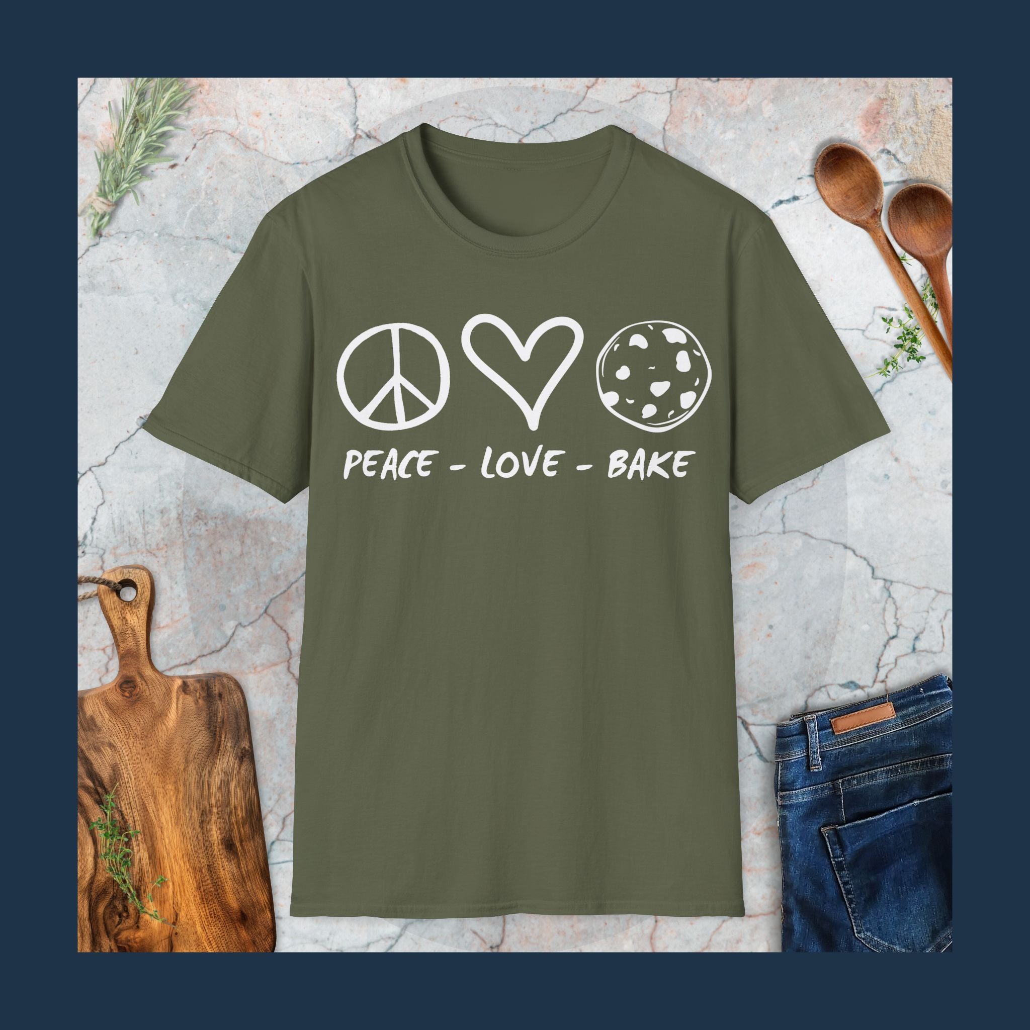 Peace,love,bake T-Shirt