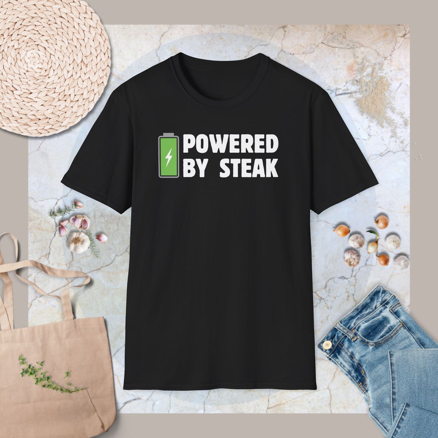 Powered by steak T-Shirt