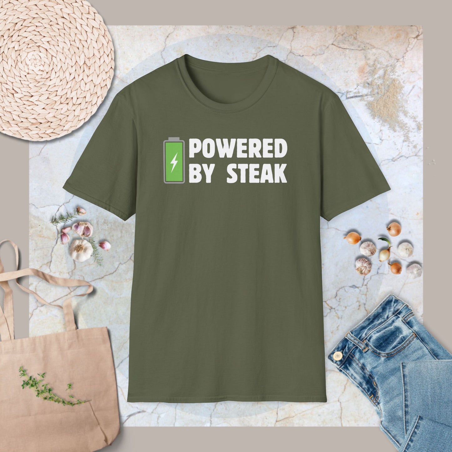 Powered by steak T-Shirt