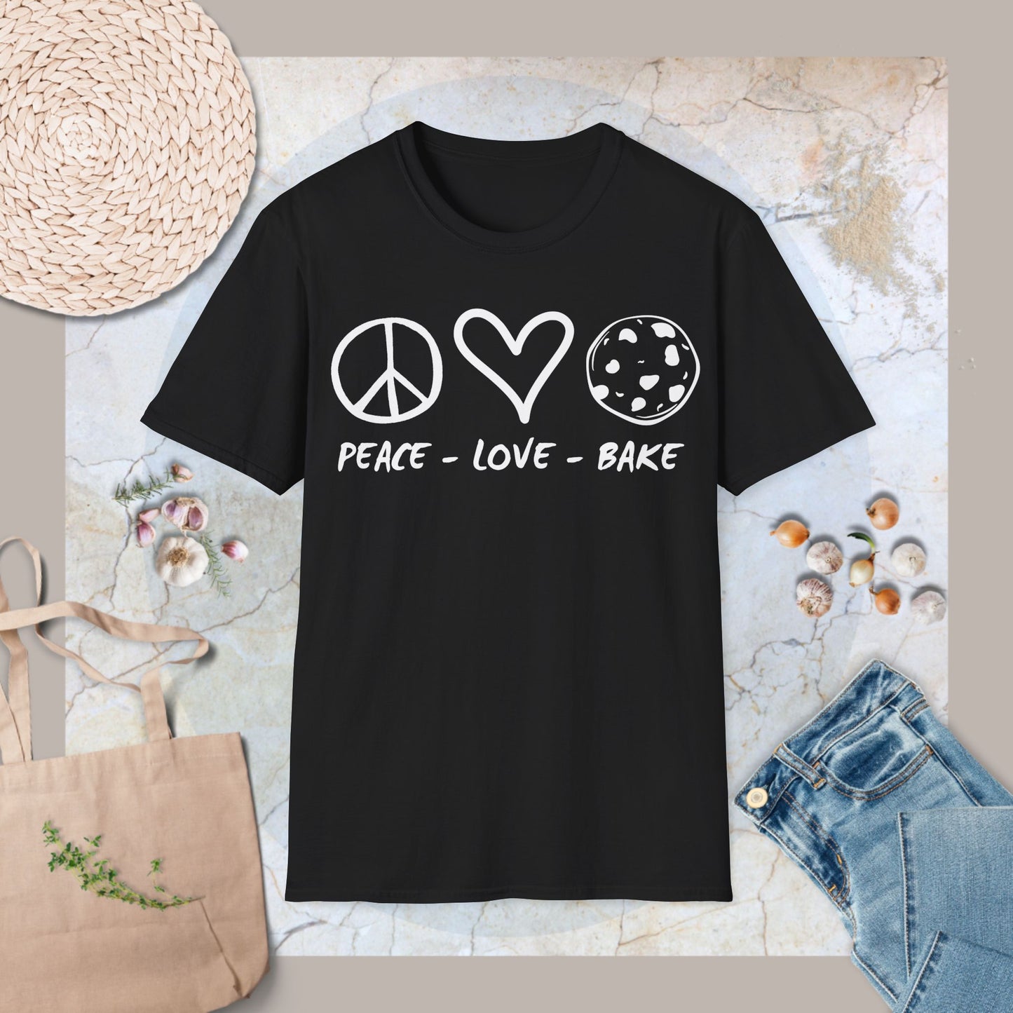 Peace,love,bake T-Shirt