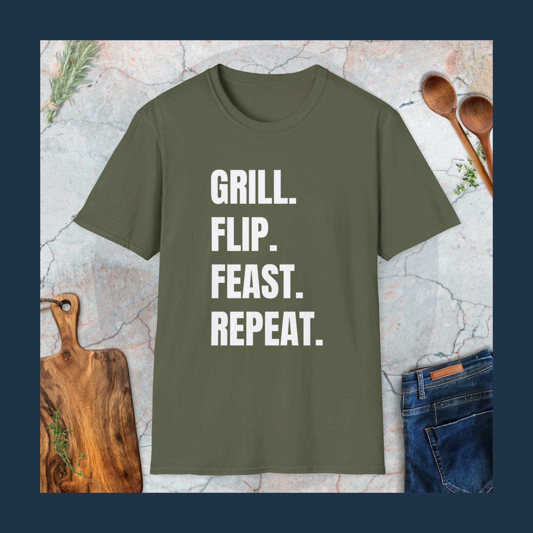 Grill,flip,feast,repeat T-Shirt