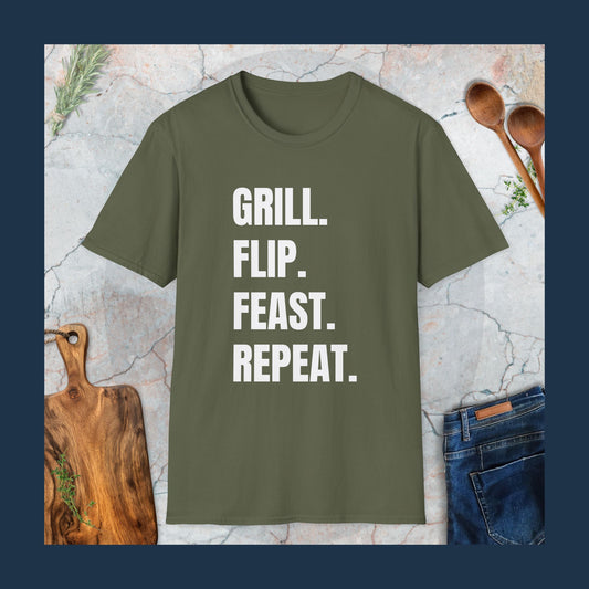 Grill,flip,feast,repeat T-Shirt