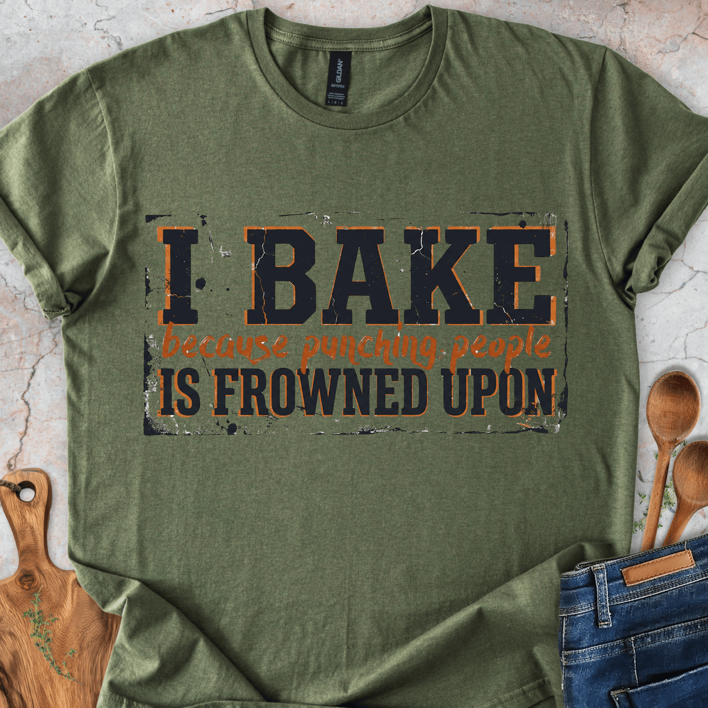 I Bake Because Punching People Is Frowned Upon T-Shirt