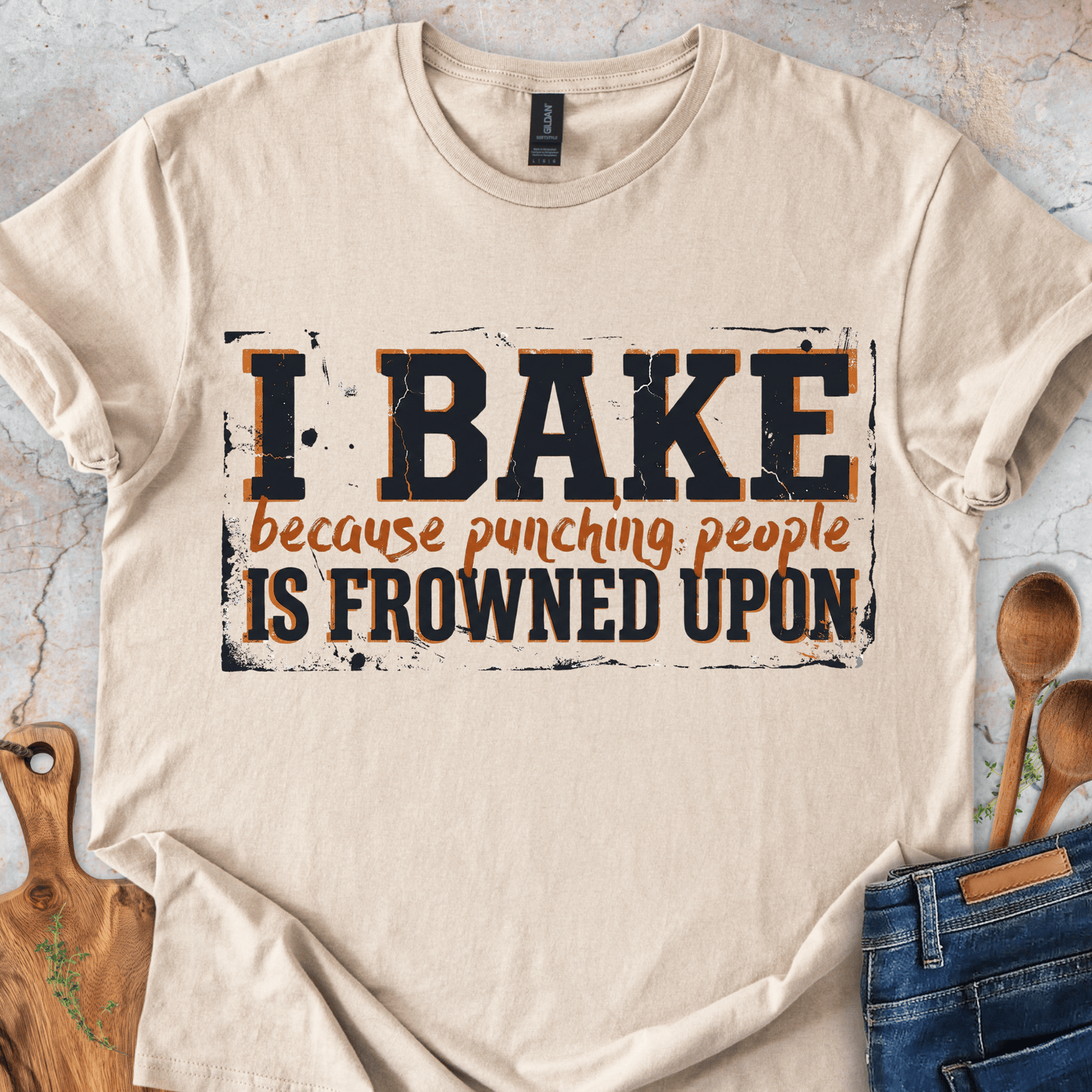 I Bake Because Punching People Is Frowned Upon T-Shirt
