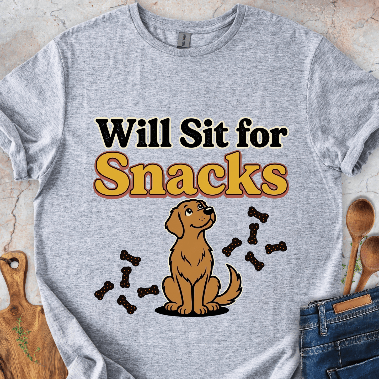 Will Sit For Snacks T-Shirt