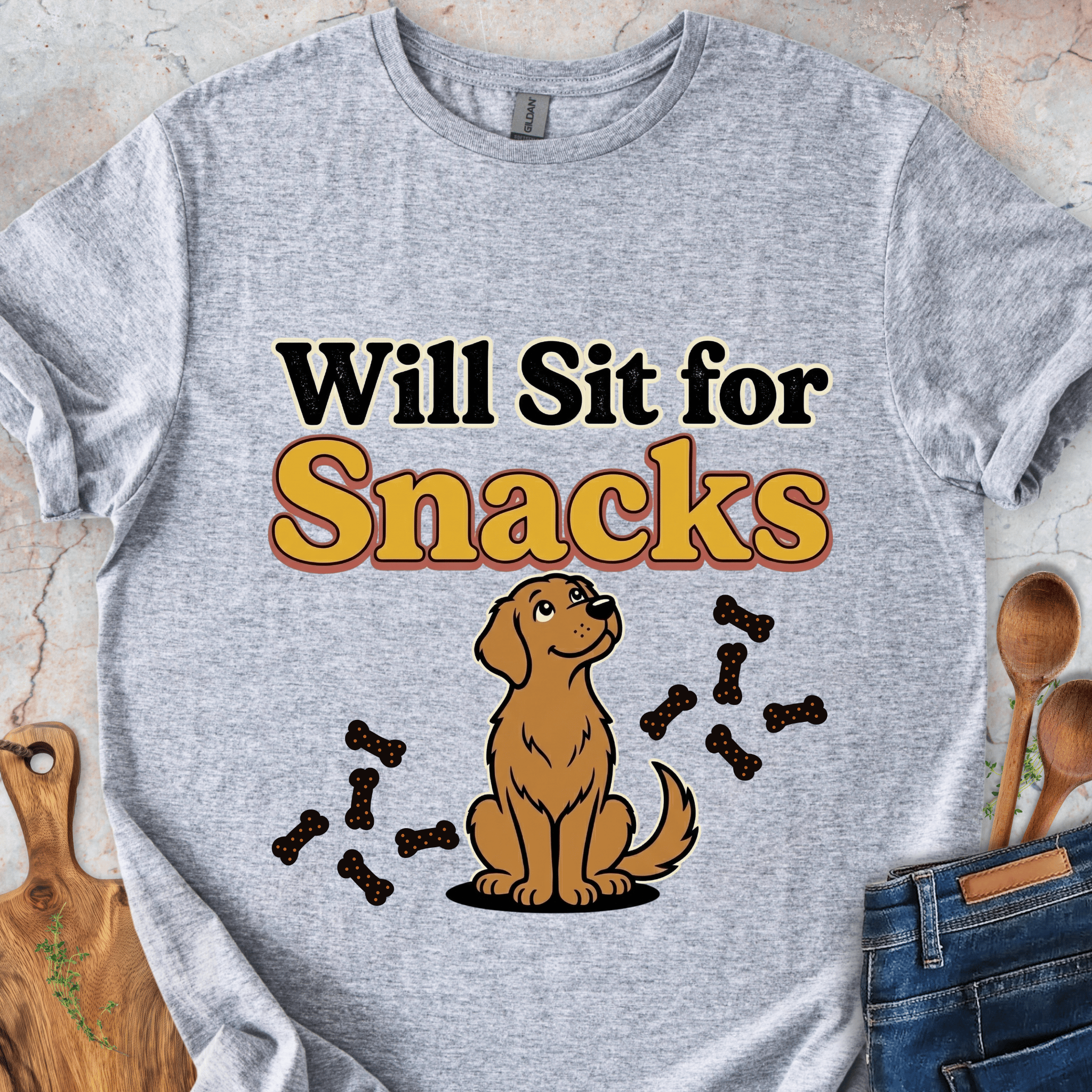 Will Sit For Snacks T-Shirt
