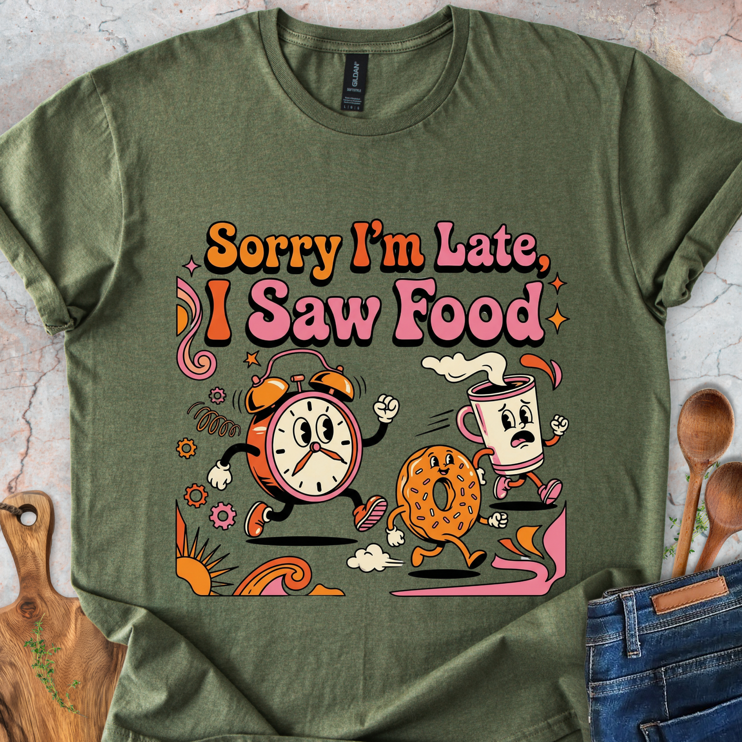 Sorry I'm Late, I Saw Food T-Shirt