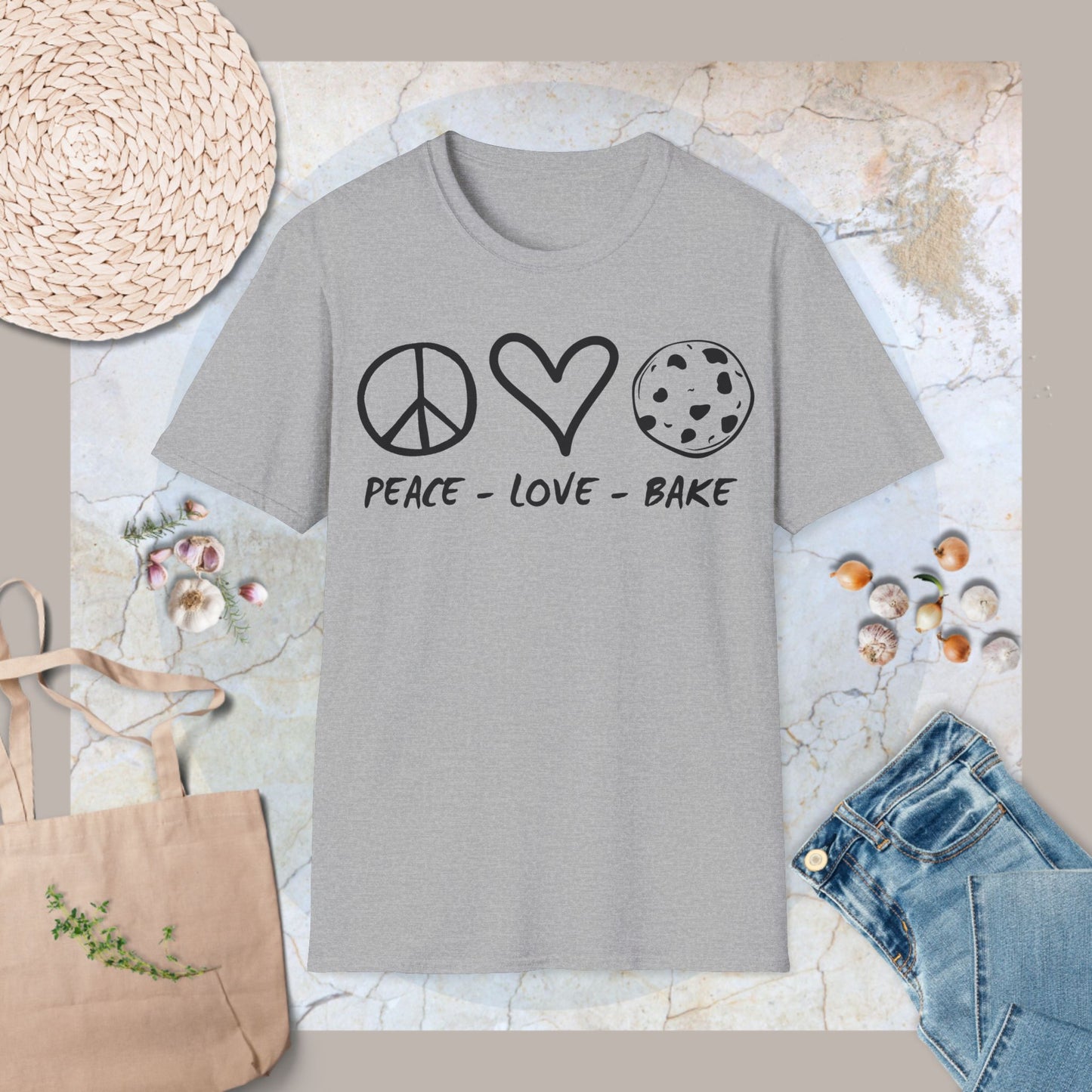 Peace,love,bake T-Shirt