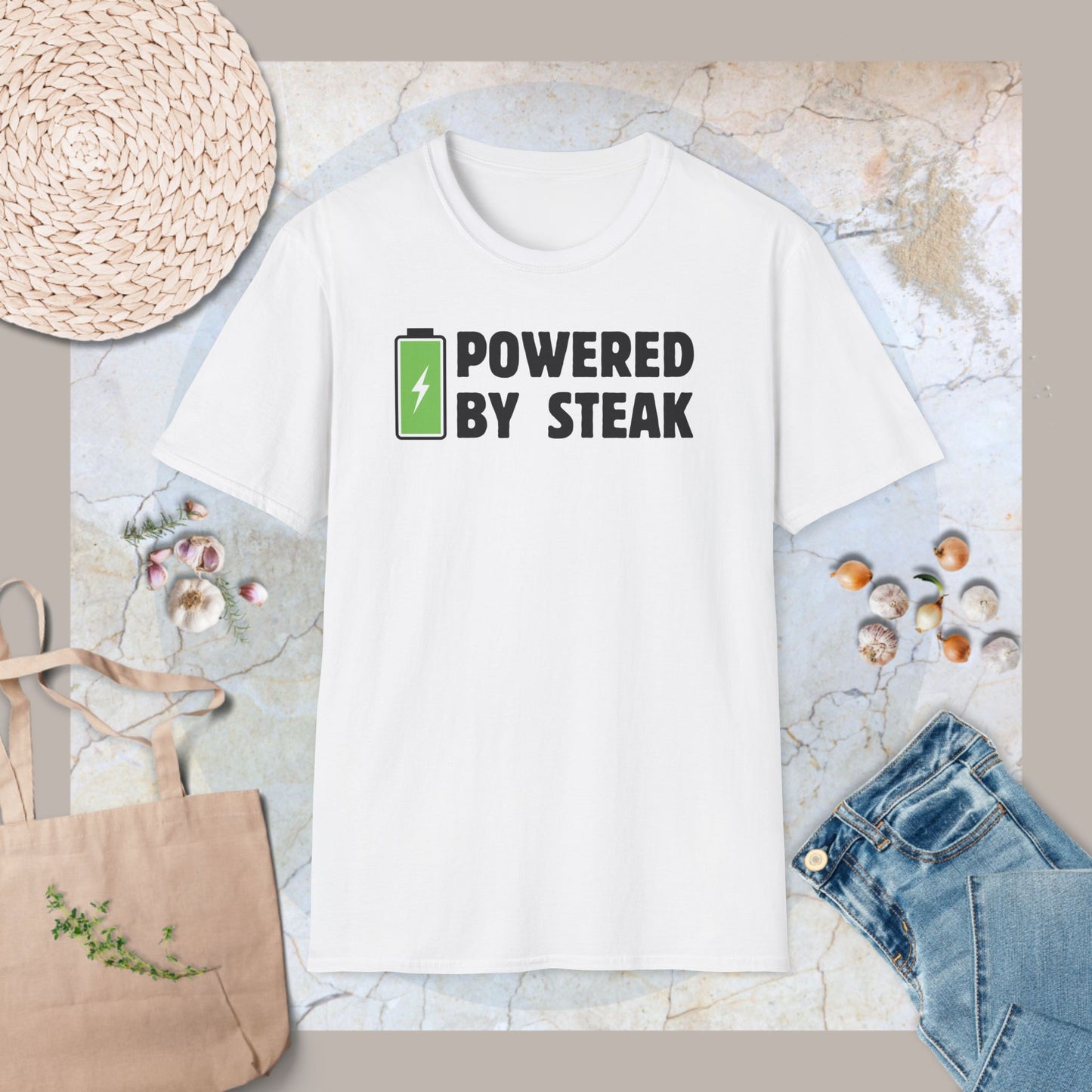 Powered by steak T-Shirt
