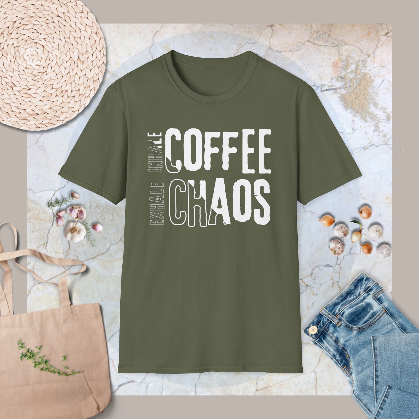 Inhale Coffee - Exhale Chaos T-Shirt