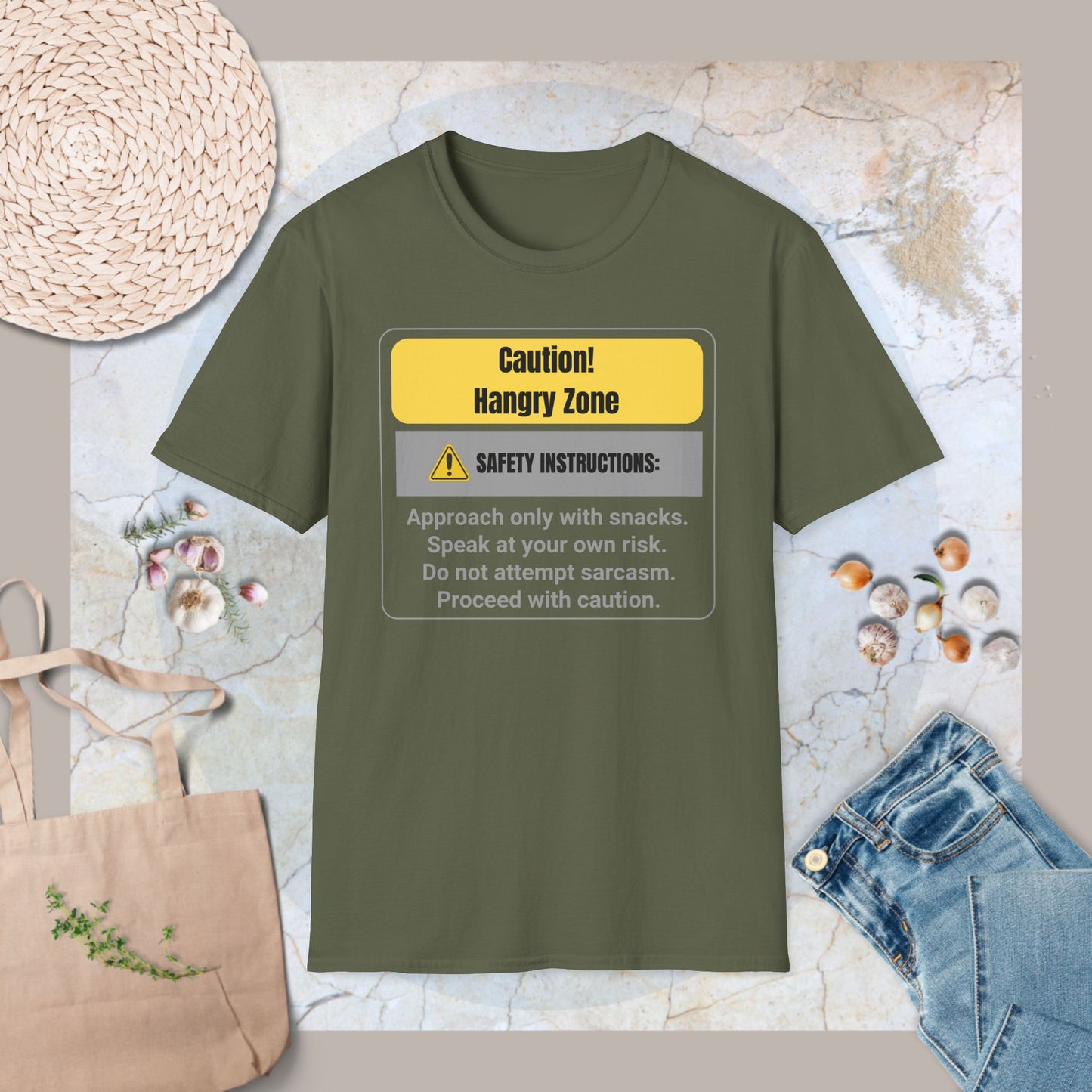 Hangry Zone Safety Instructions T-Shirt